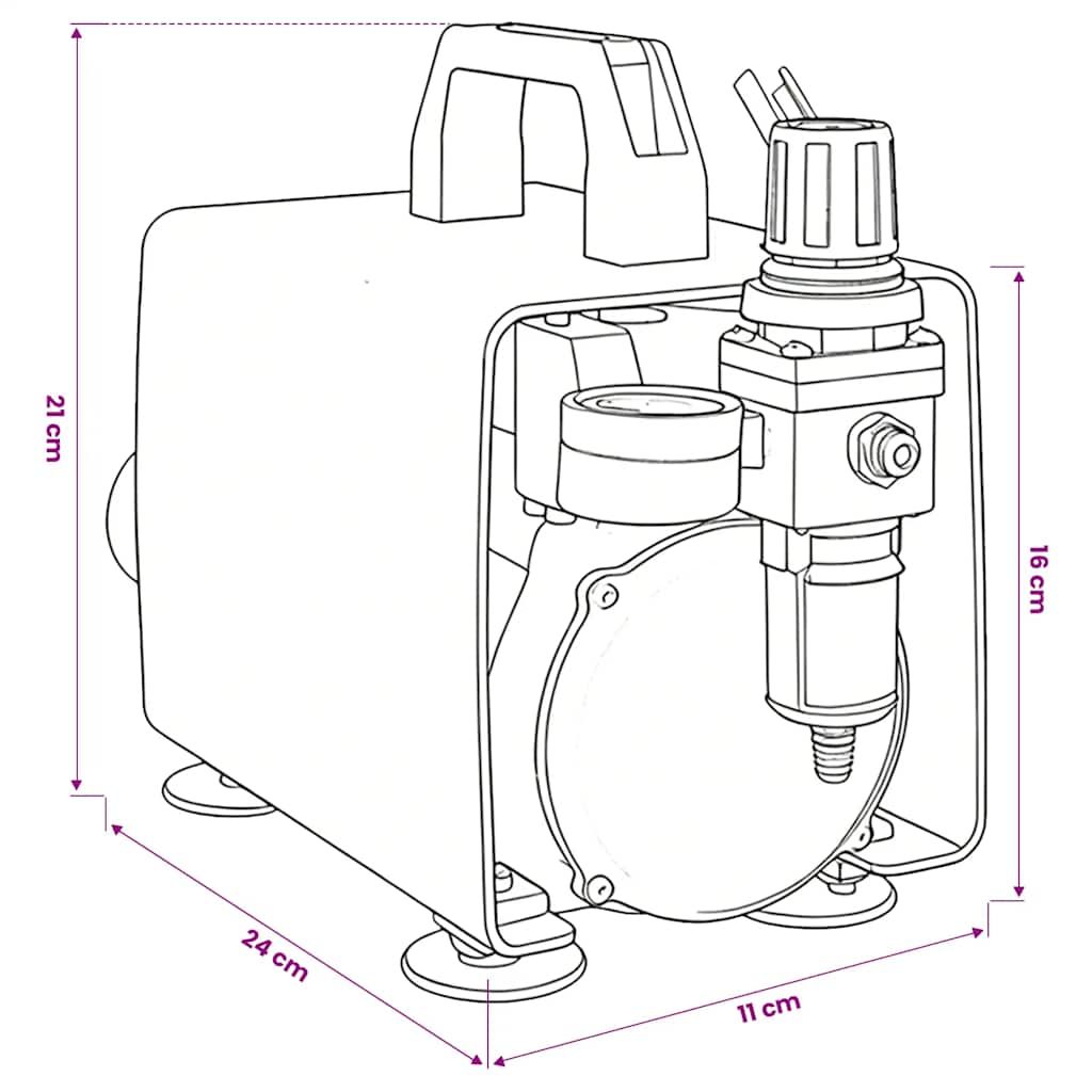 Vakuumpumpe Einstufig mit 2-Wege-Verteiler-Manometer Set