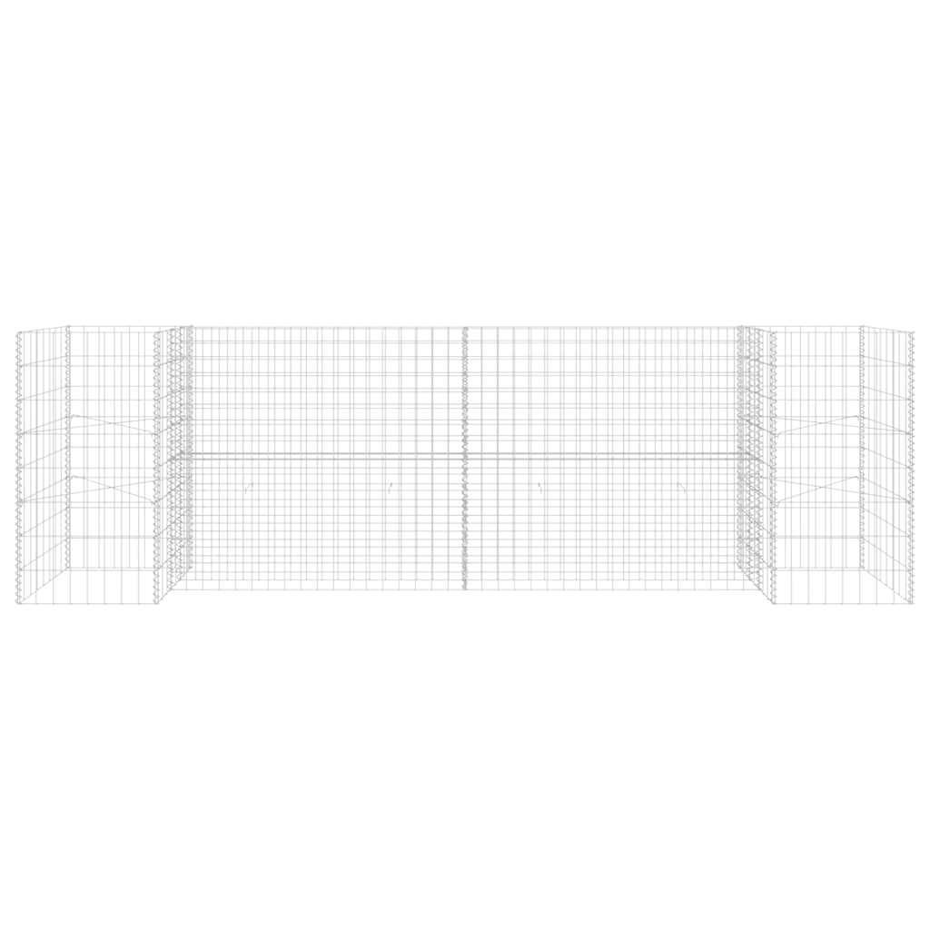 H-förmiger Gabionen-Pflanzkorb Stahldraht 260x40x80 cm