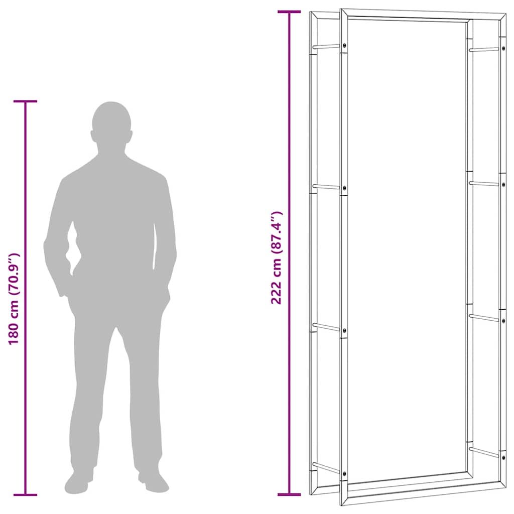 Brennholzregal Mattschwarz 80 x 28 x 222 cm Stahl