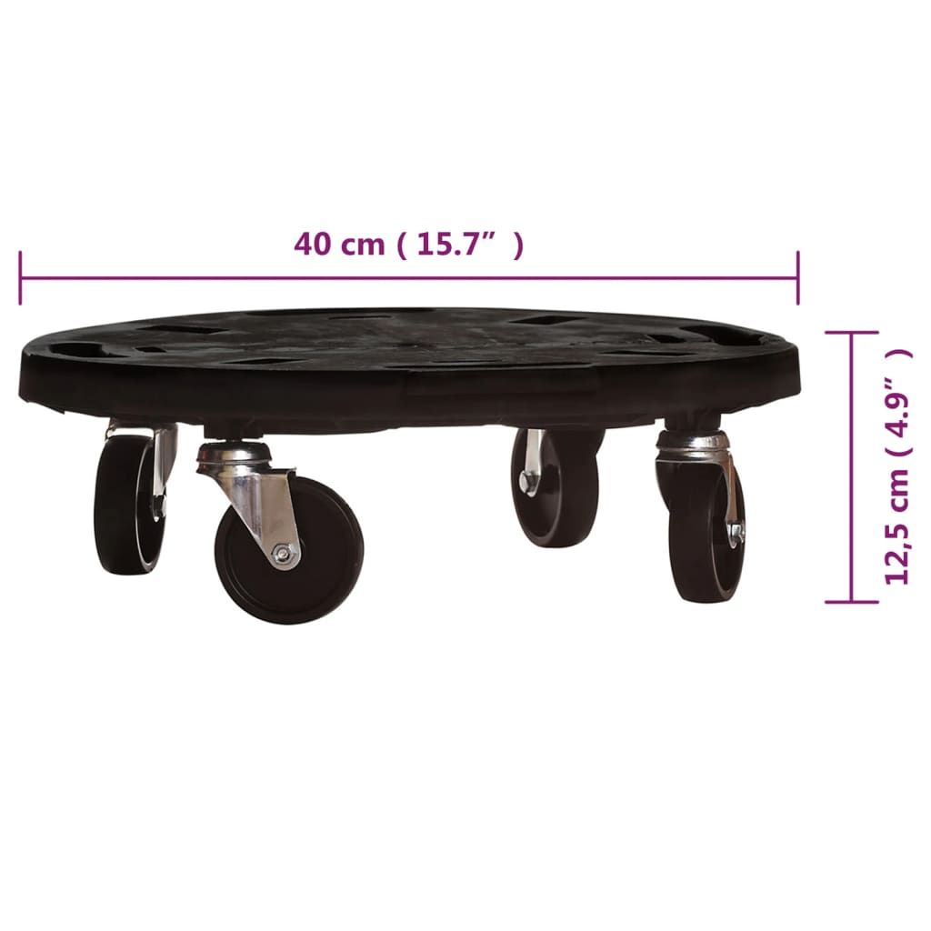 Pflanzenroller 5 Stk. 40 cm Durchmesser Schwarz 275 kg
