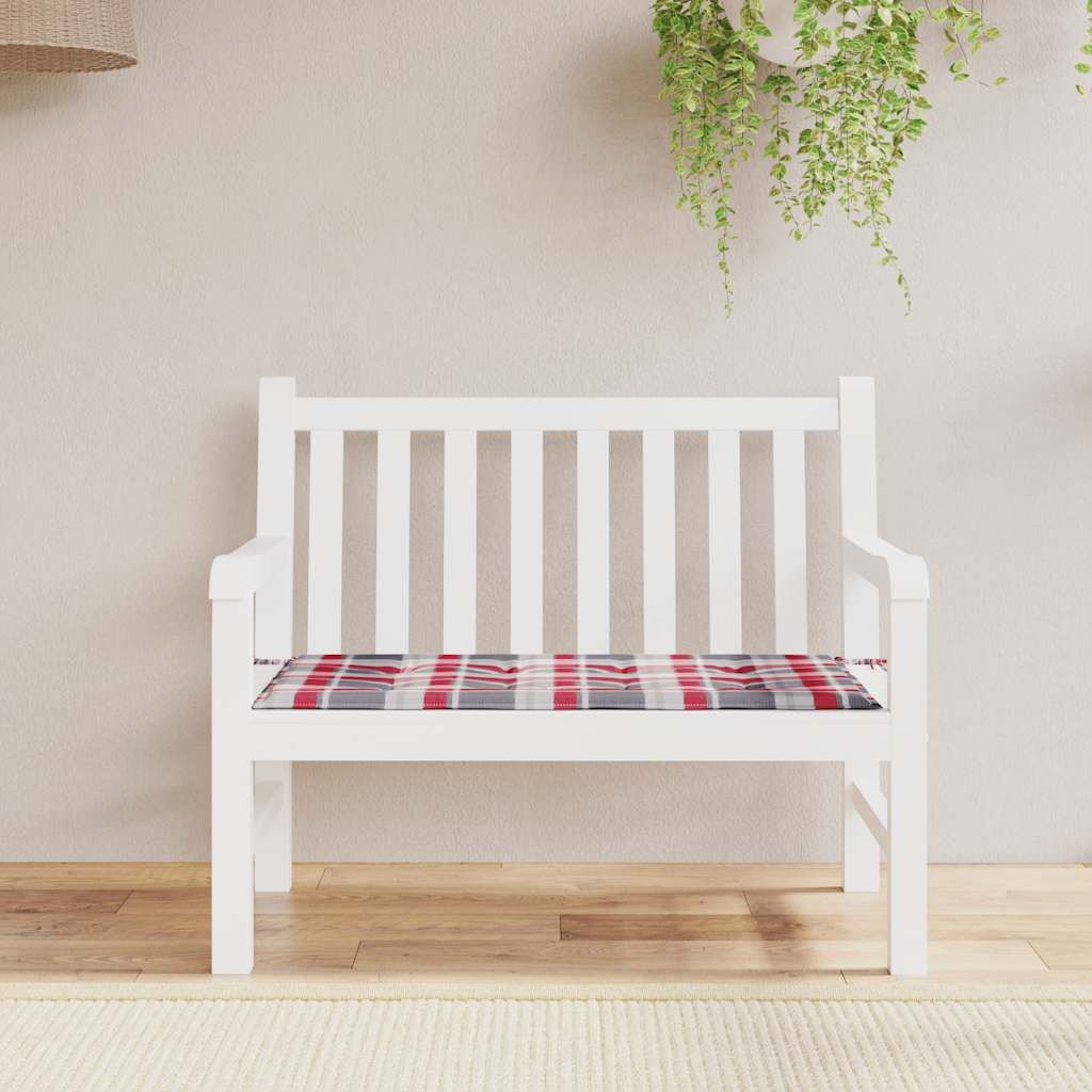 Gartenbank-Auflage Rot Karomuster 120x50x3 cm Oxford-Gewebe