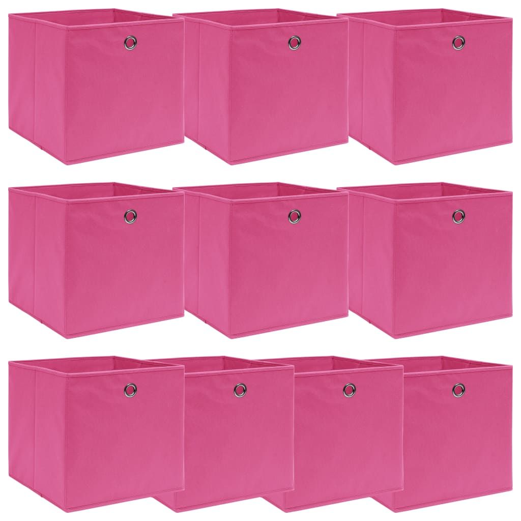 Aufbewahrungsboxen 10 Stk. Rosa 32x32x32 cm Stoff