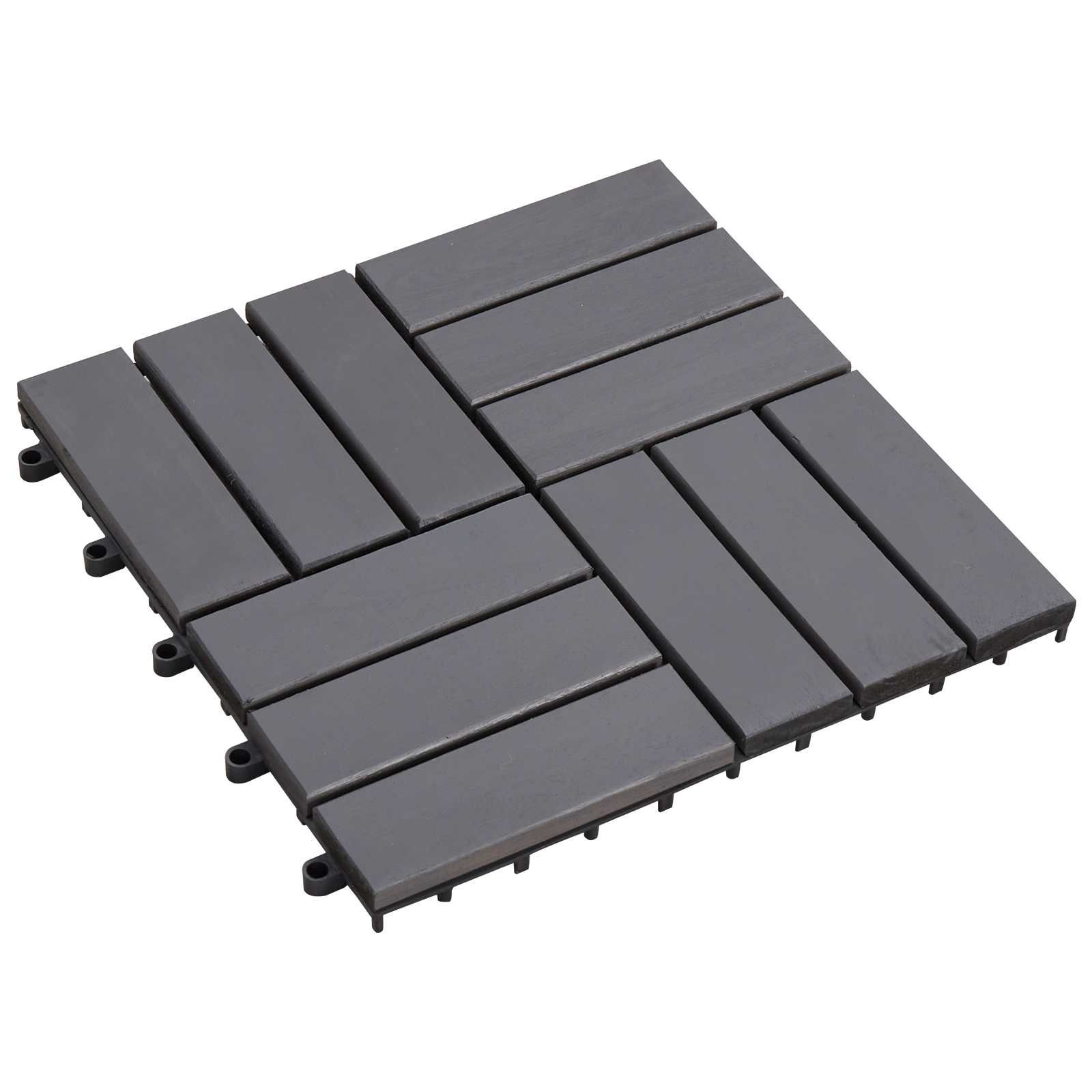 Terrassenfliese 30 pcs Grau 30 x 30 cm Akazien-Hartholz