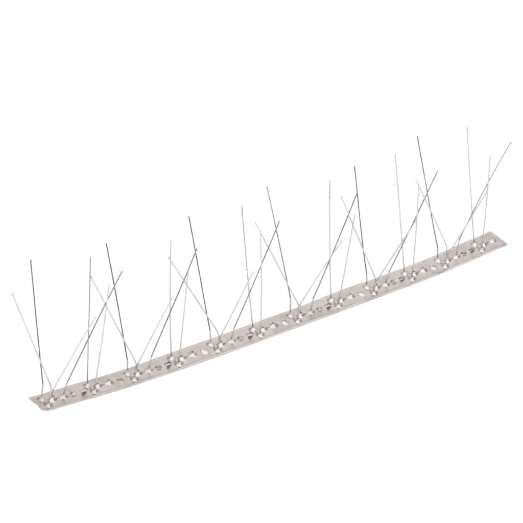 6-tlg. Vogelabwehr-Spikes-Set 3 m Edelstahl 5-reihig