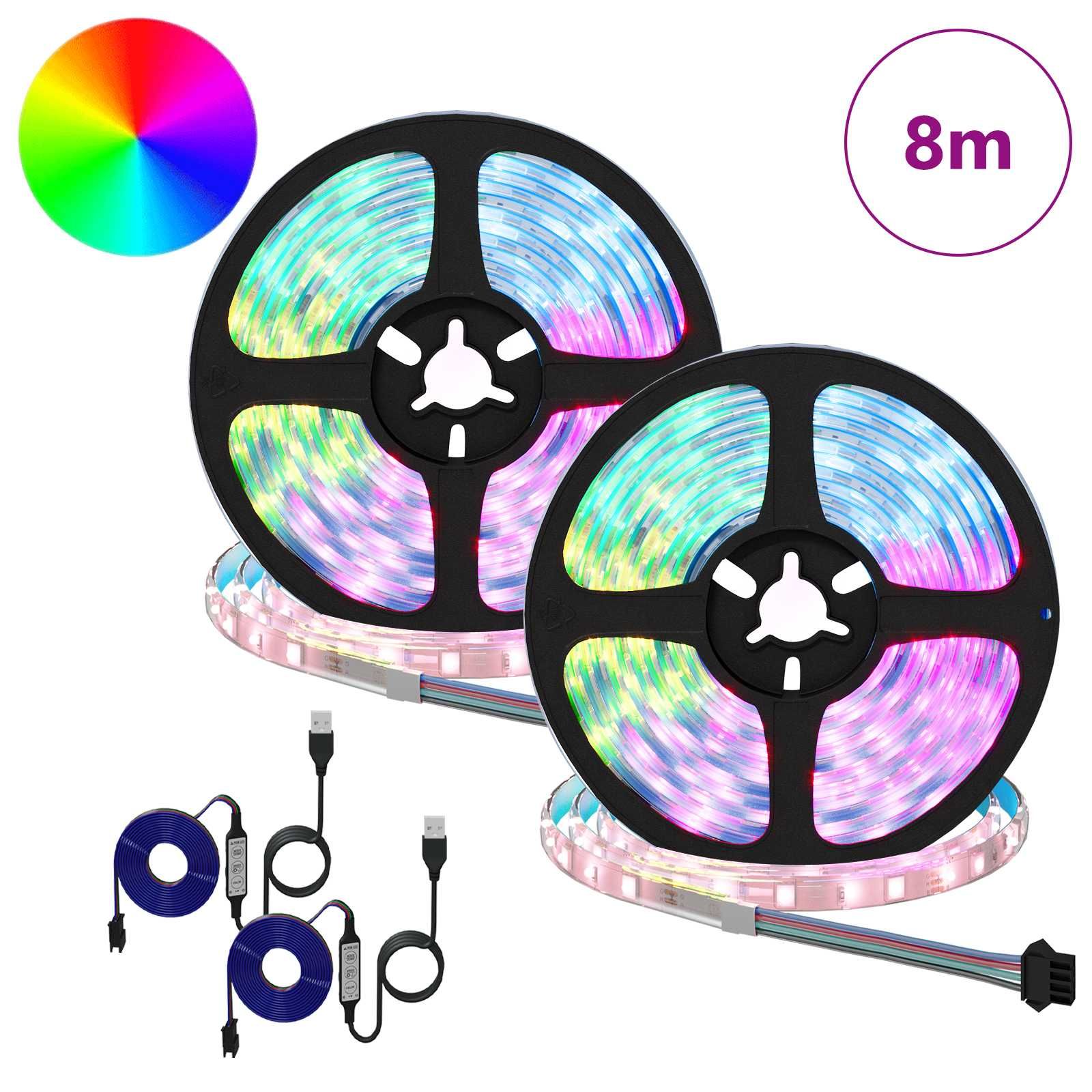 LED-Streifen 2 stk. Schwarz und Transparent