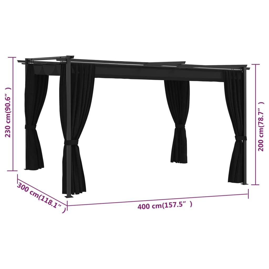 Pavillon 4 x 3 m Anthrazit