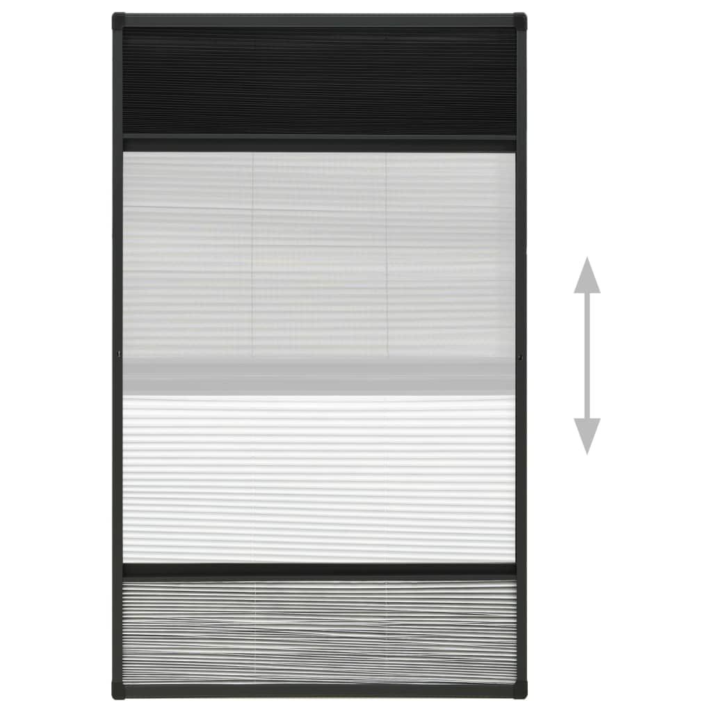 Insektenschutz-Plissee für Fenster Alu 80x160 cm mit Jalousie