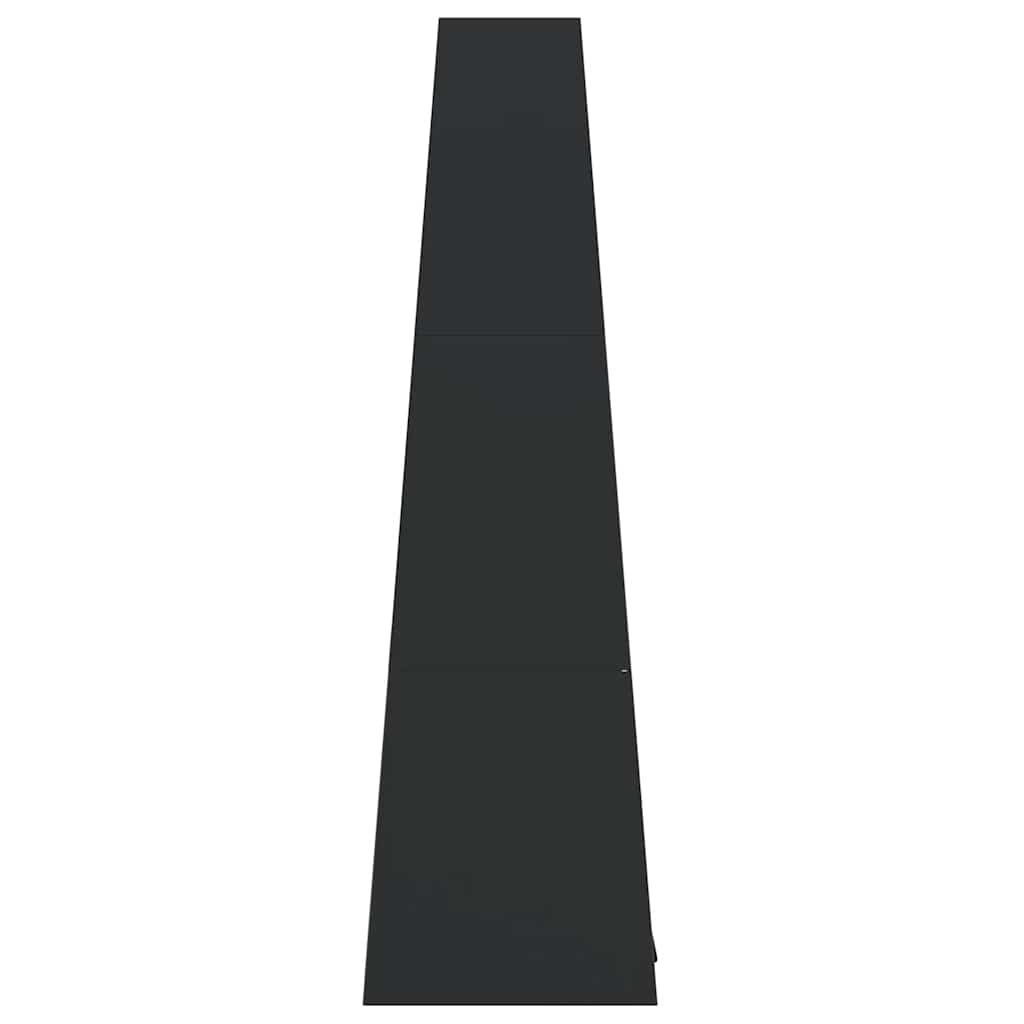 Gartenkamin mit Holzablage Turm-Design Schwarz Stahl