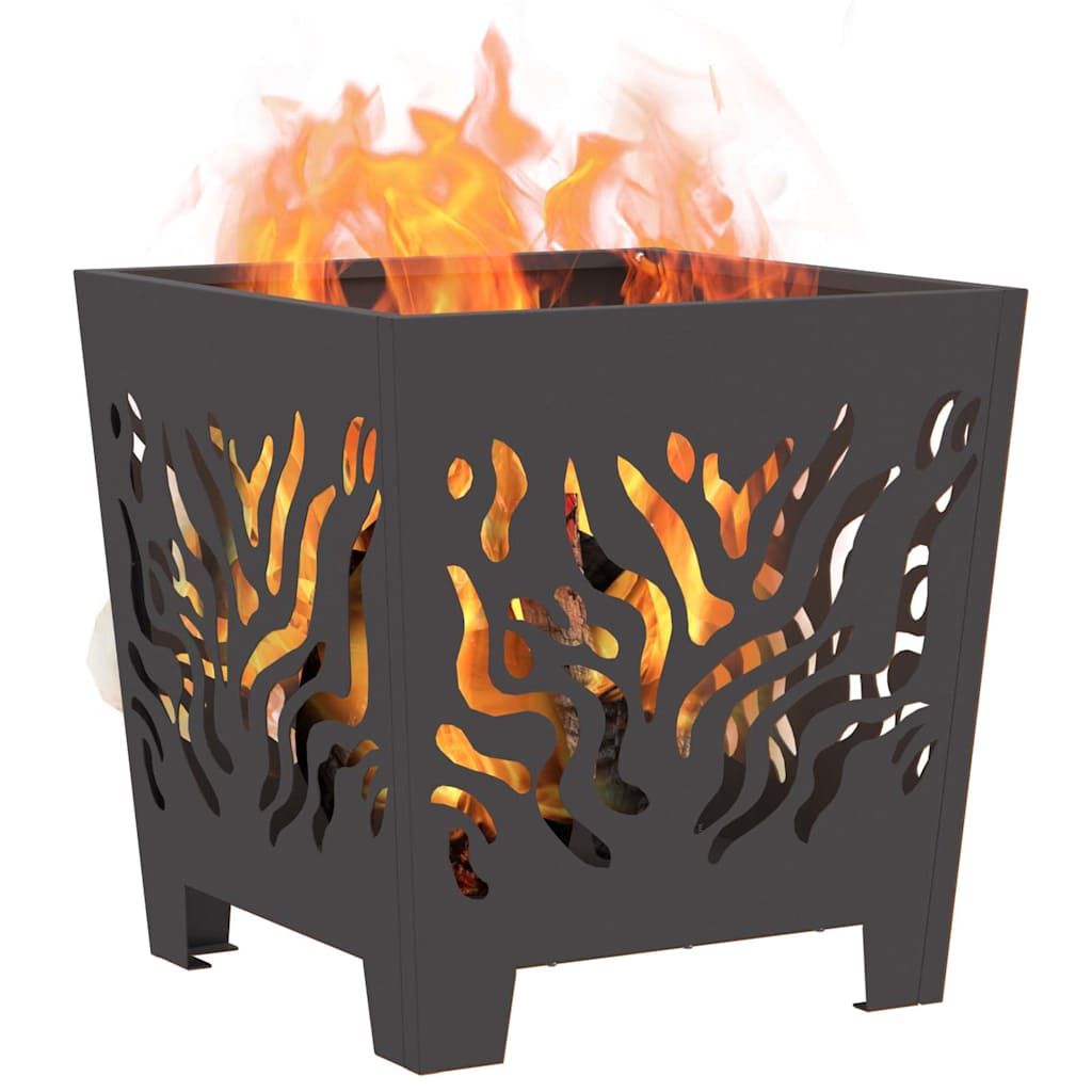 Feuerstelle Schwarz 40 x 40 x 40 cm Wetterfeststahl