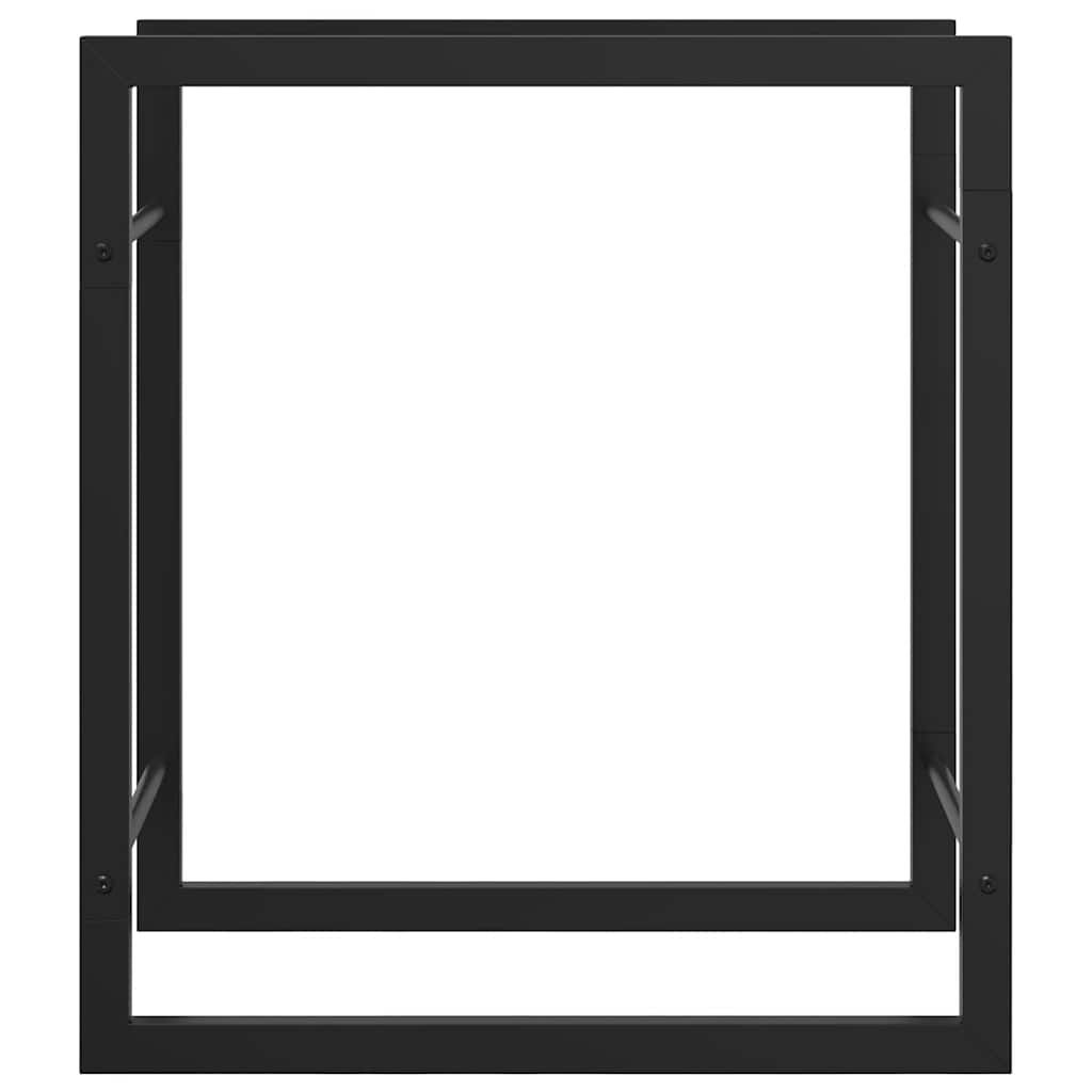 Brennholzregal Mattschwarz 50x28x56 cm Stahl