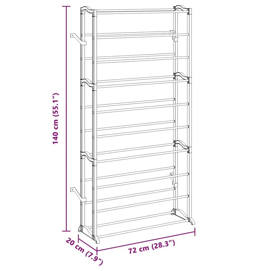Schuhregal für 40 Paar Schuhe Schuhschrank 140cm