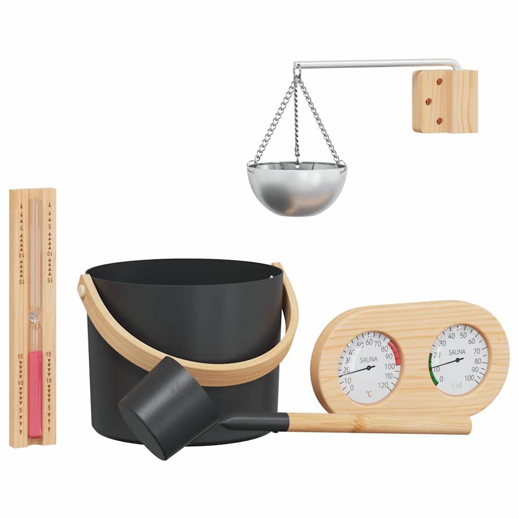 Sauna Zubehör Set 5 Stk. Schwarz