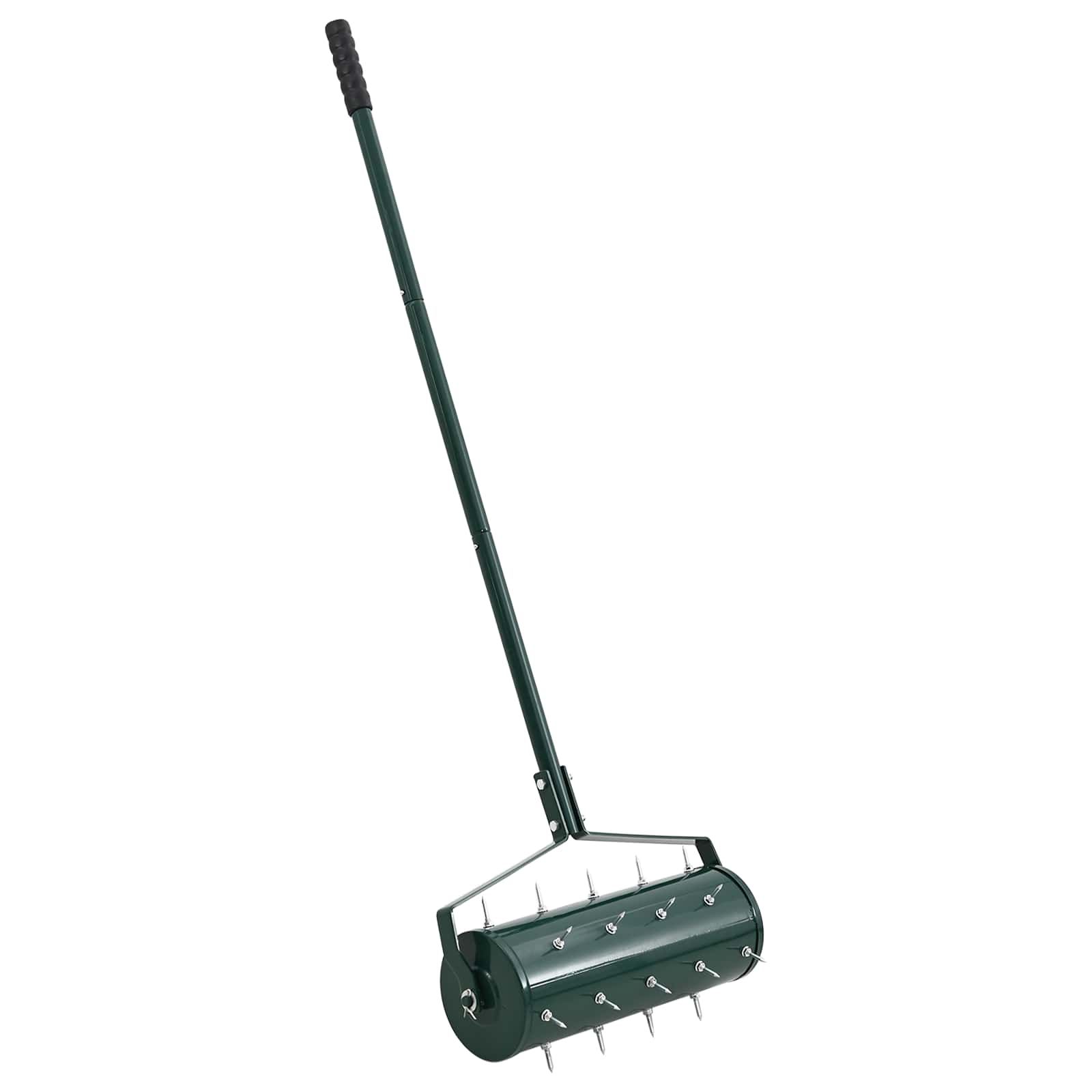 Rasenroller mit Luftungszangen Grün 128 x 38 cm Stahl