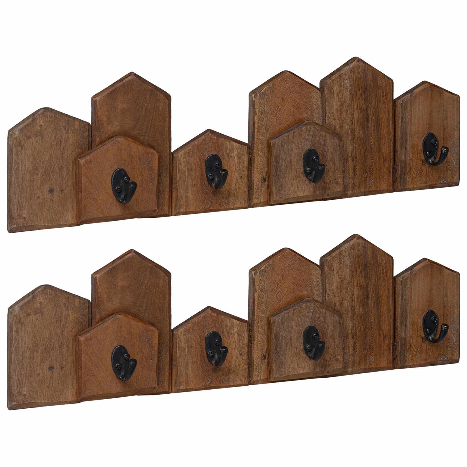 Kleiderbügel Braun 48 x 8 x 15 cm Massives Mahagoni Holz