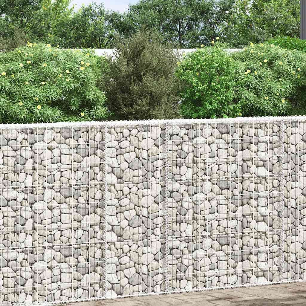 Gabionen-Hochbeet Trapezform Verzinkter Stahl 80x20x100 cm