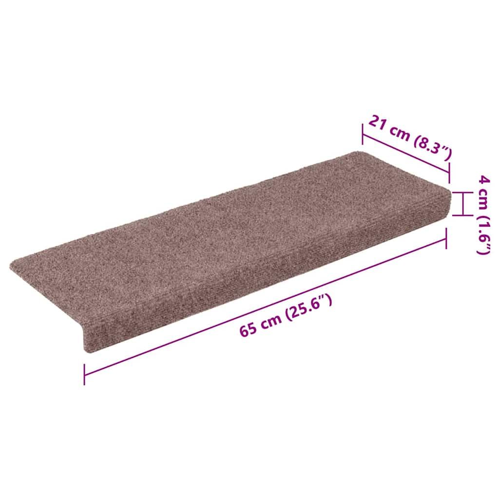 Stufenmatten Selbstklebend 15 Stk. 65x21x4 cm Hellbraun