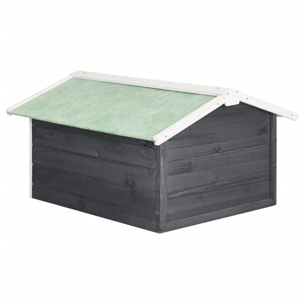 Roboter-Rasenmäher Garage 72x87x50 cm Grau Weiß Tannenholz
