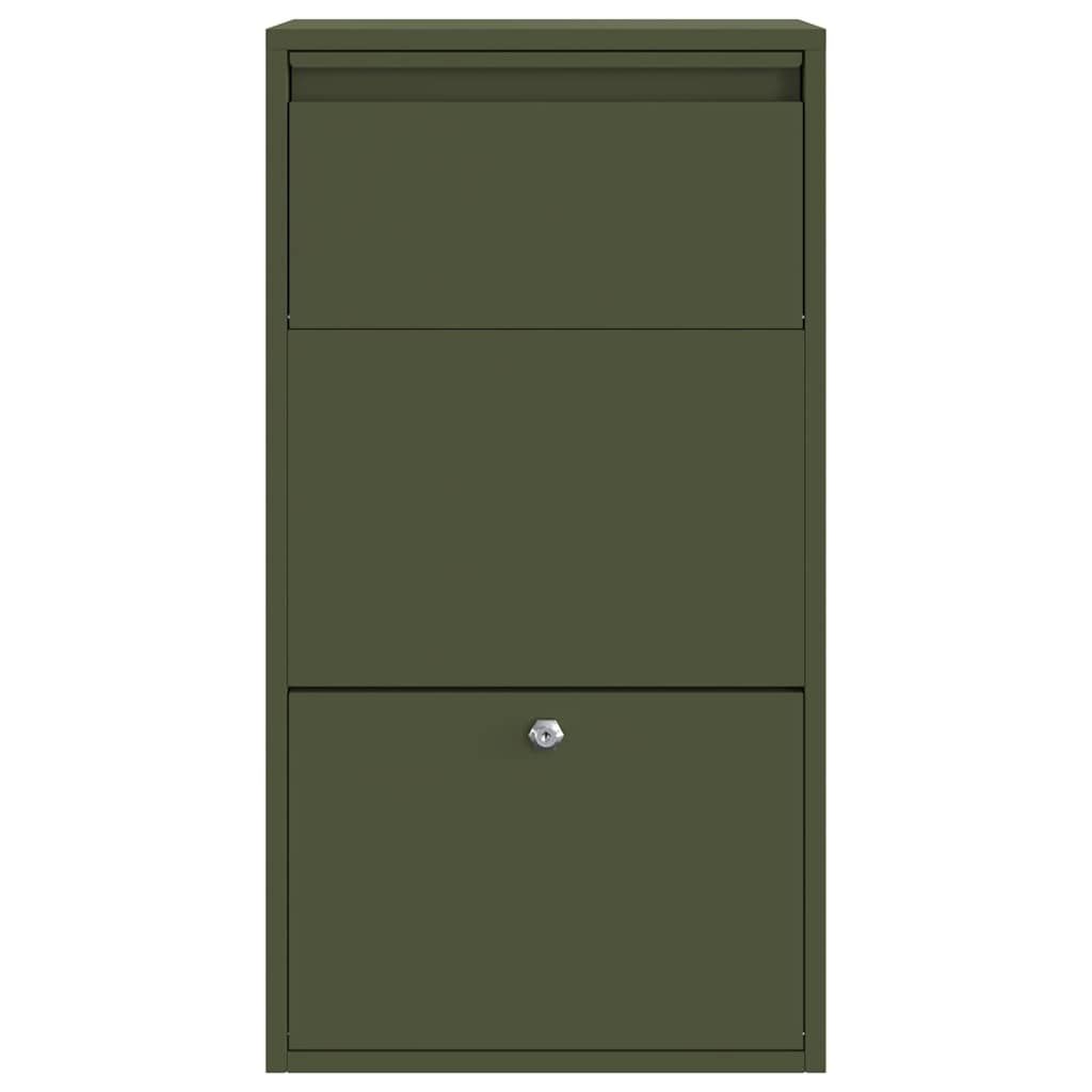 Paketdrop-Box mit Speicher Olive Grün 44 x 22 x 82 cm Stahl