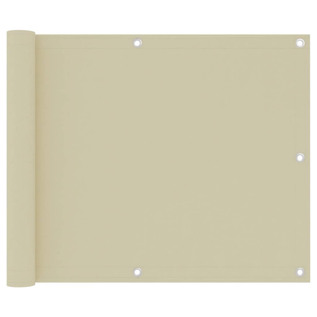 Balkon-Sichtschutz Creme 75x500 cm Oxford-Gewebe