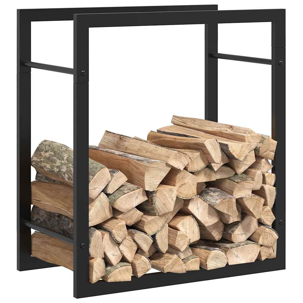 Brennholzregal Mattschwarz 50x28x56 cm Stahl