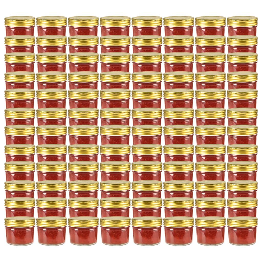 Marmeladengläser mit goldenem Deckel 96 Stk. 110 ml