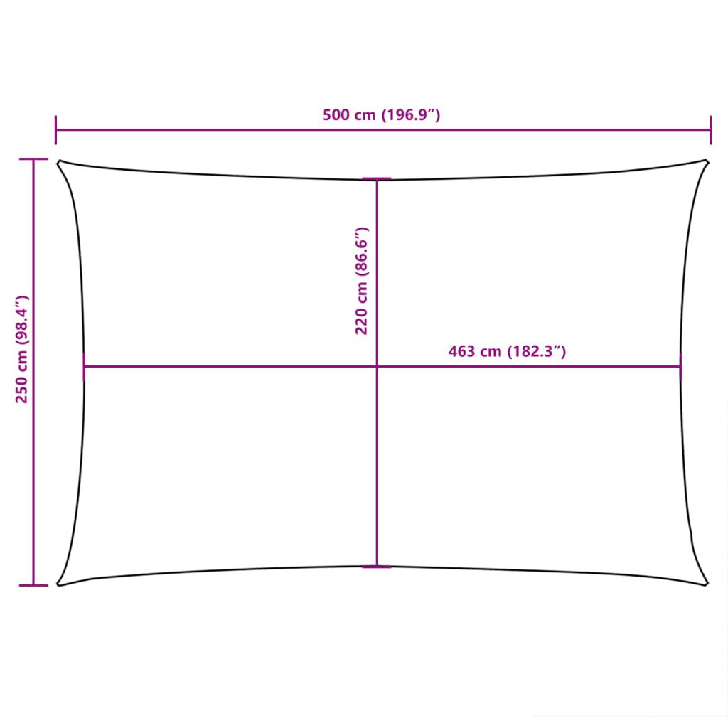 Sonnensegel Oxford-Gewebe Rechteckig 2,5x5 m Anthrazit