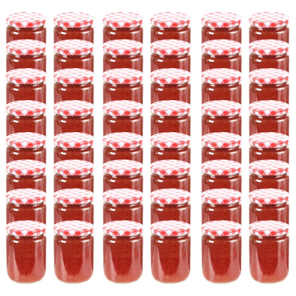 Marmeladengläser mit Weißem/Rotem Deckel 48 Stk. 230 ml