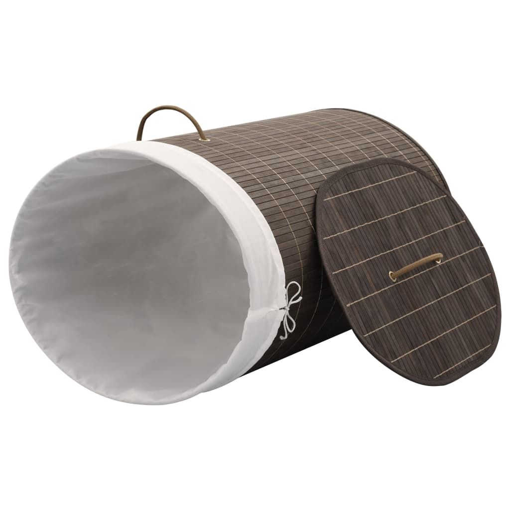 Bambus-Wäschekorb Oval Dunkelbraun