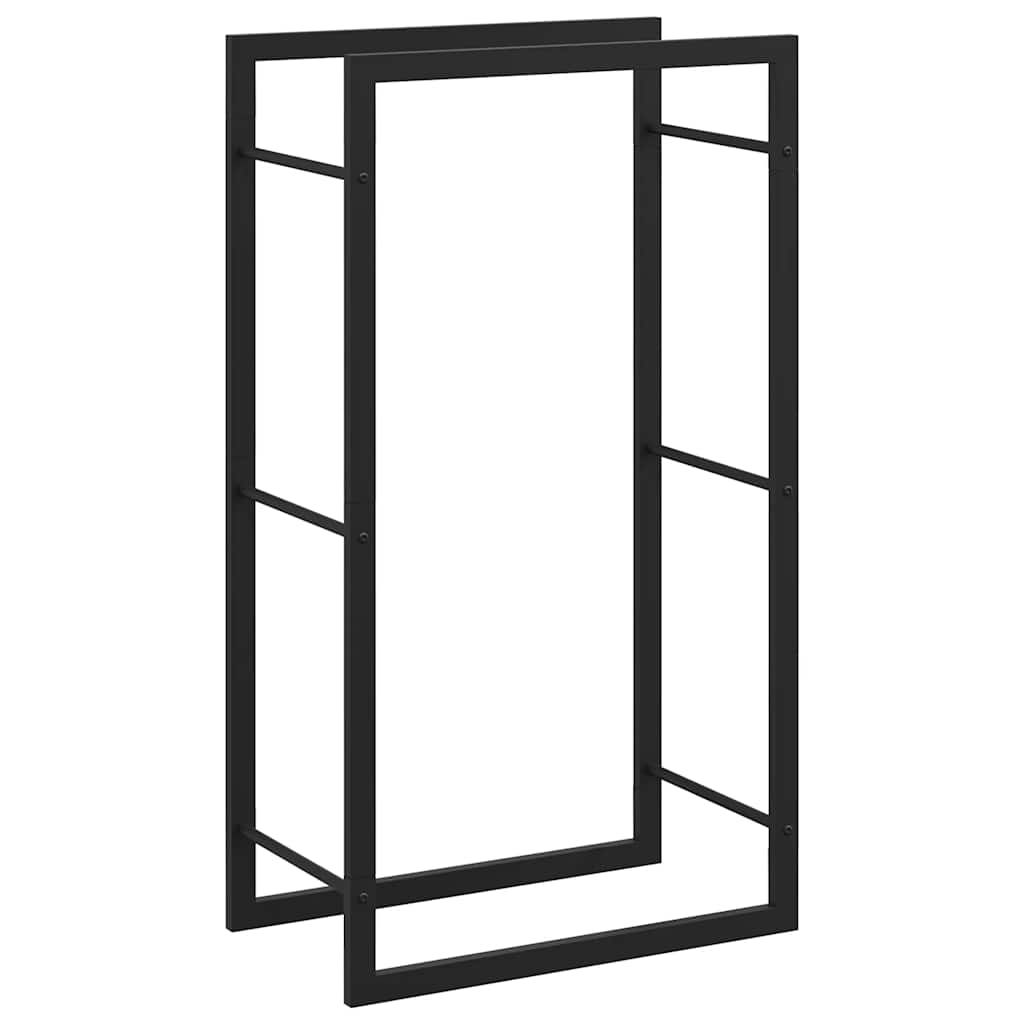 Brennholzregal Mattschwarz 50x28x94 cm Stahl