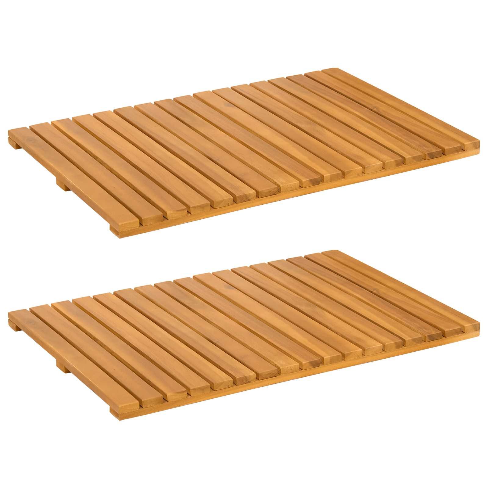 Badematte Uni Braun 60 x 40 cm Holz