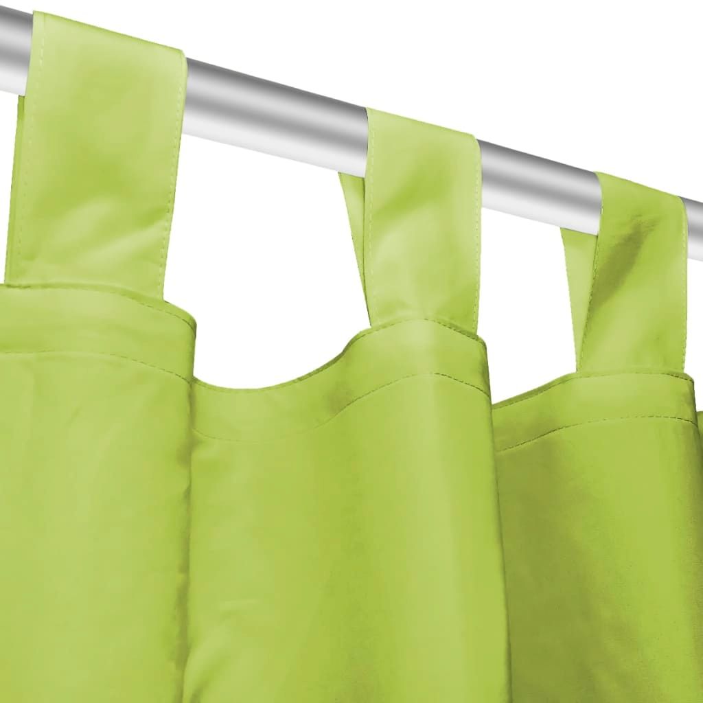 Vorhänge Mikro-Satin 2 Stk. mit Schlaufen 140×225 cm Grün