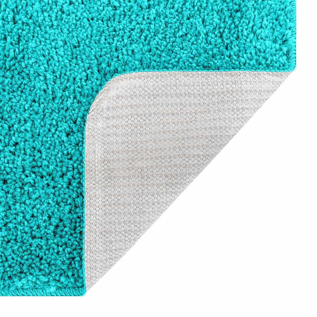 Rutschfeste Badematte mit Toilettenausschnitt Türkis 50 x 50 cm