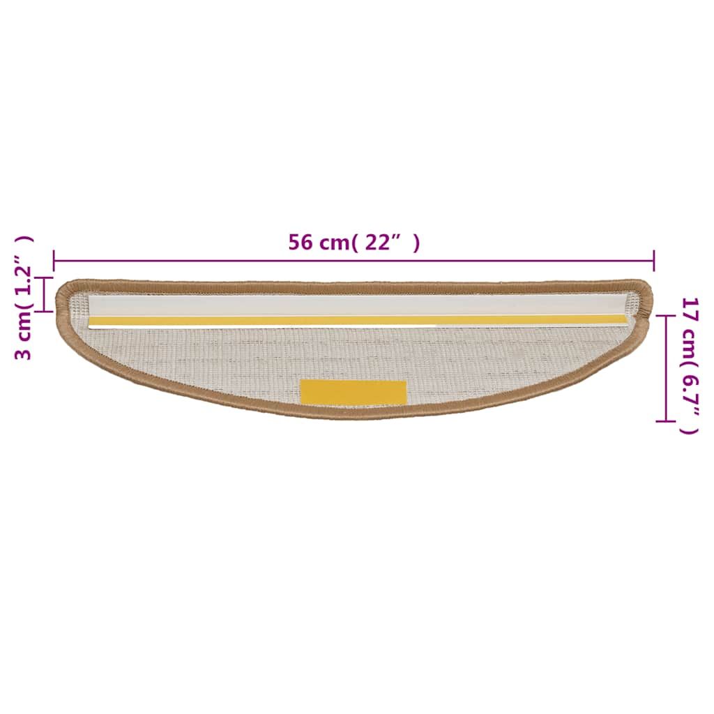 Stufenmatten 15 Stk. 56x17x3 cm Beige Halbrund