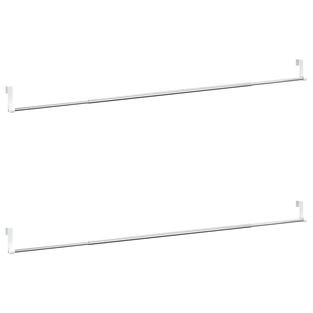 Gardinenstangen 2 Stk. Weiß und Silbern 90-135 cm Aluminium