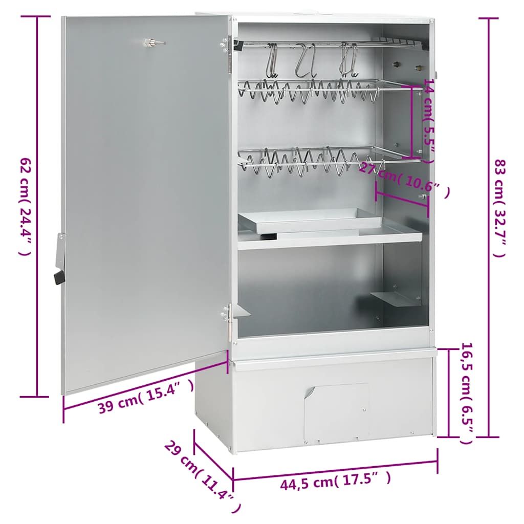 Räucherofen mit Kaltrauchgenerator Verzinkter Stahl