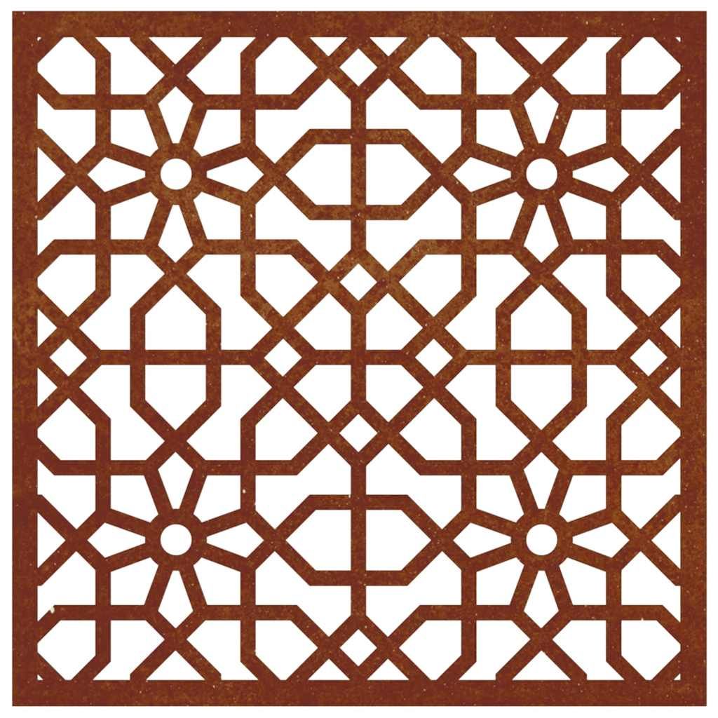 Garten-Wanddeko 55x55 cm Cortenstahl Maurisches Design