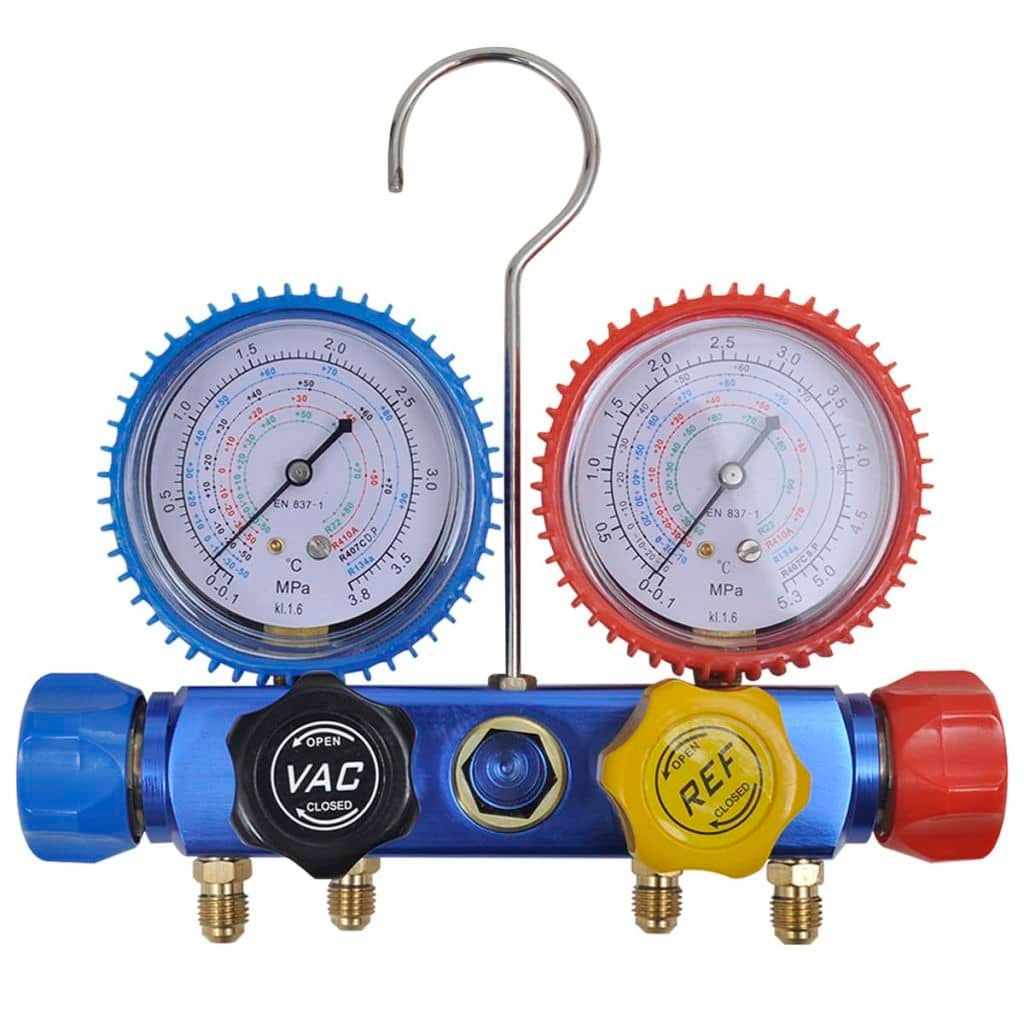 Vakuumpumpe 100 L/min 4-Wege-Verteiler-Manometer Klimaanlagen