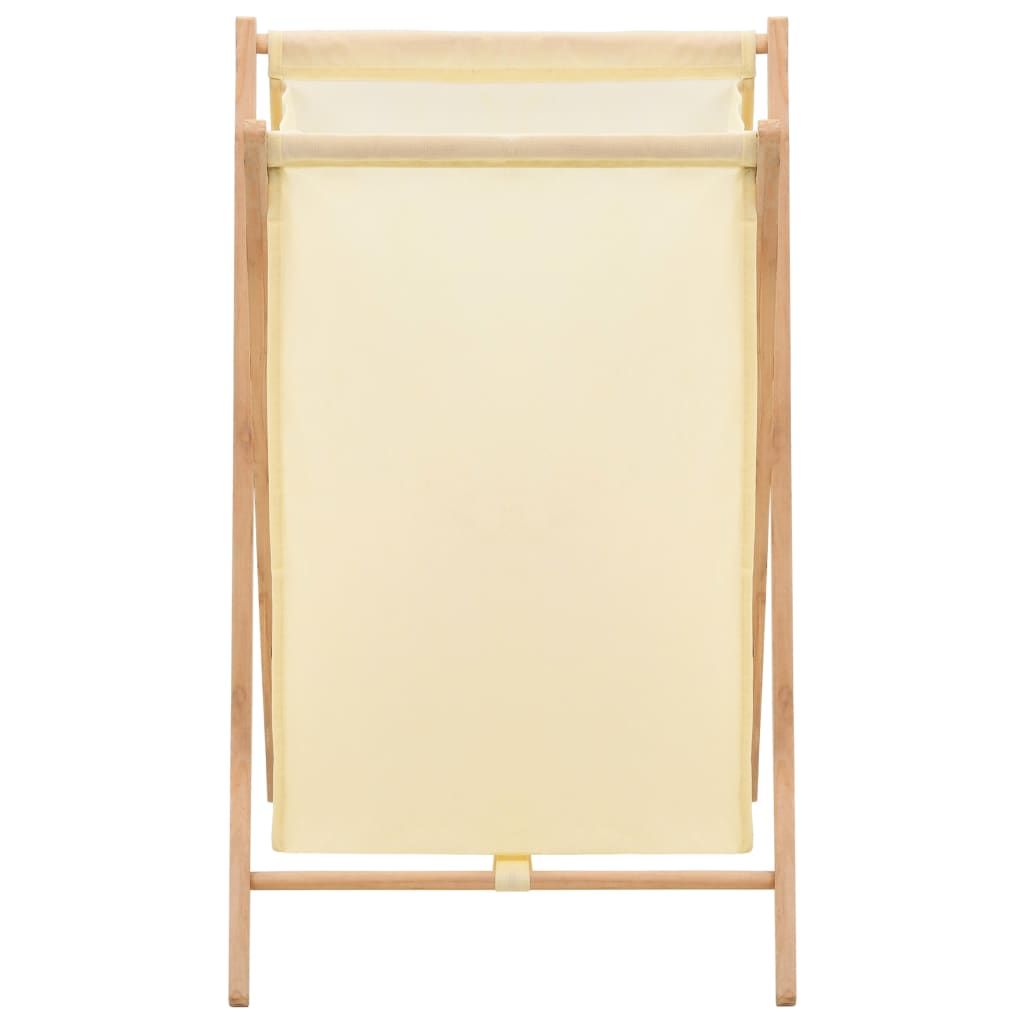 Wäschekorb Zedernholz und Stoff Beige 42x41x64 cm