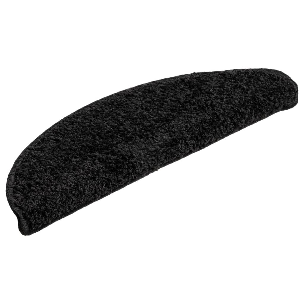 Stufenmatten 15 Stk. 56x17x3 cm Schwarz Halbrund