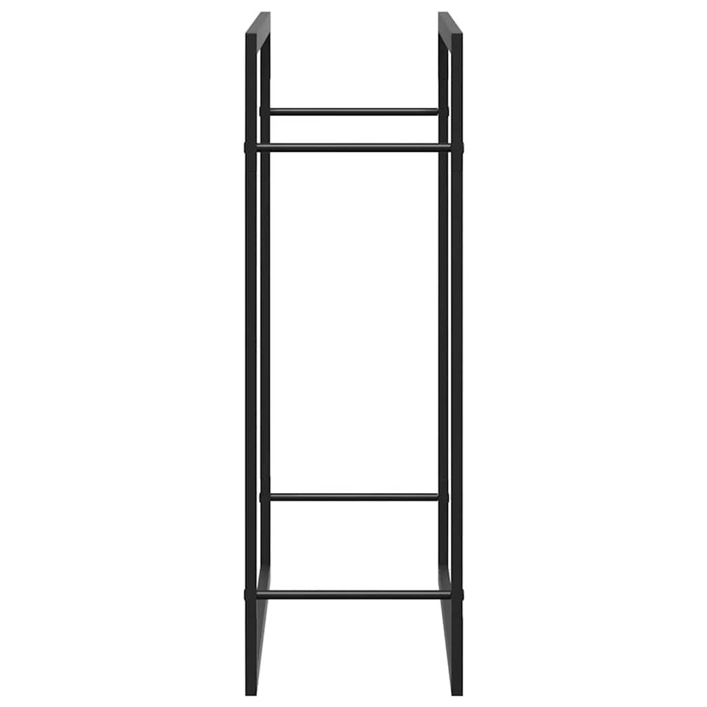 Brennholzregal Mattschwarz 80x28x86 cm Stahl
