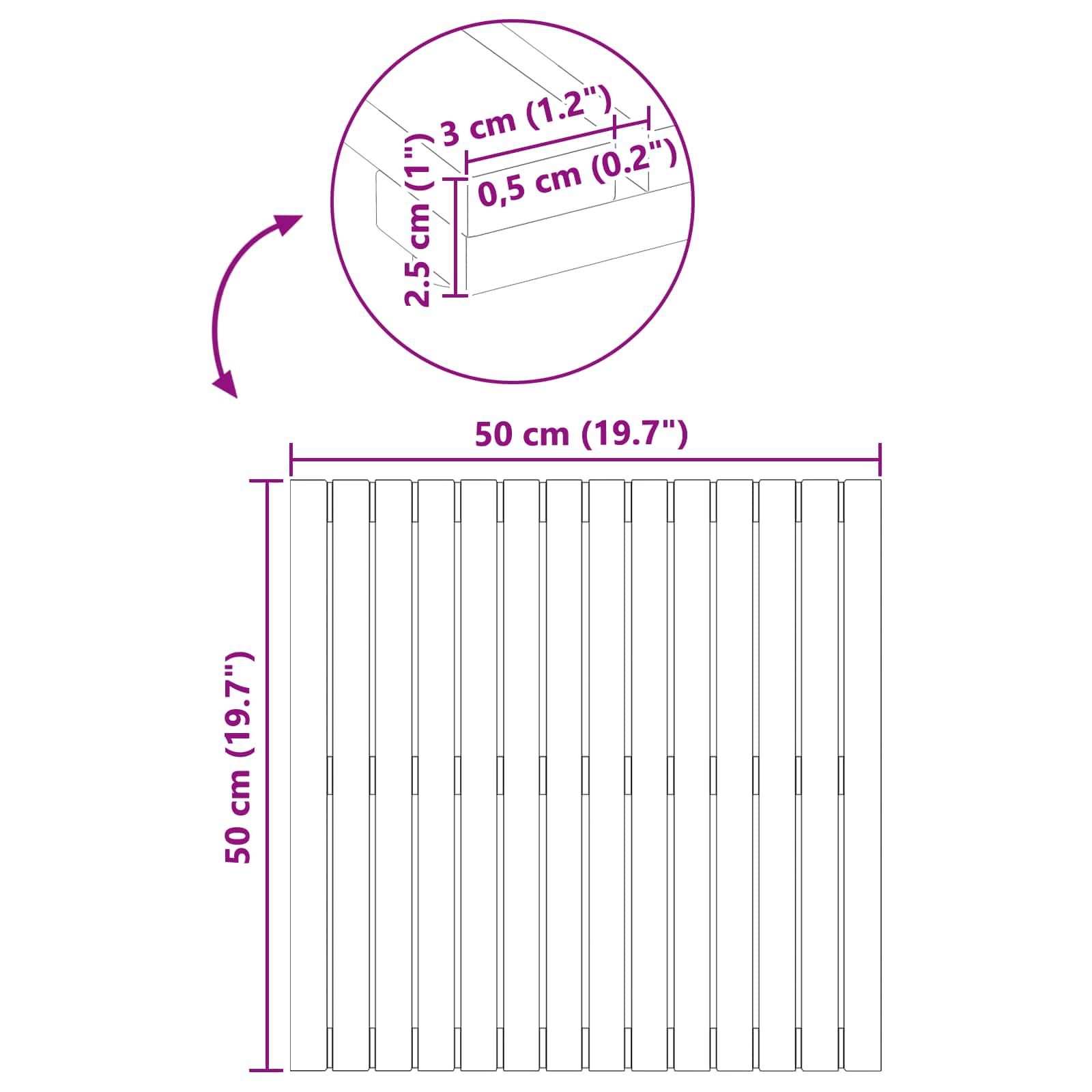 Badematte Uni Braun 50 x 50 cm Holz