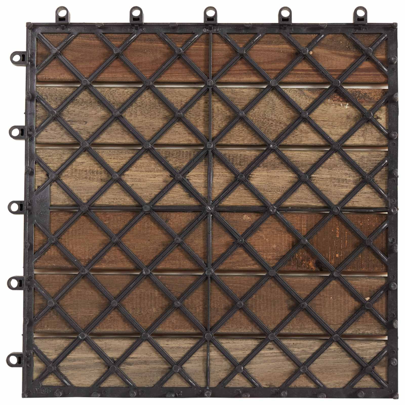 Terrassenfliese 30 pcs Grau 30 x 30 cm Akazien-Hartholz