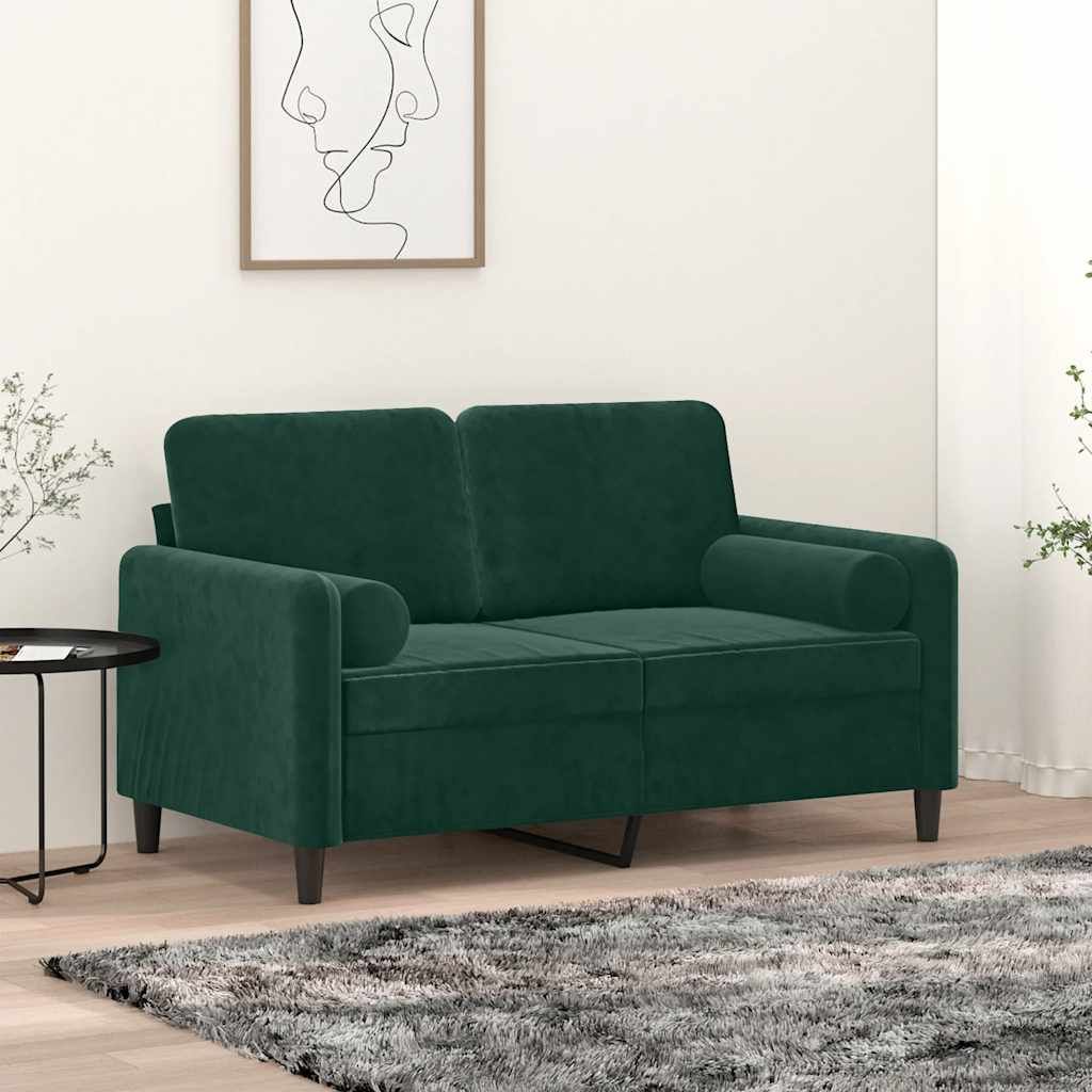 Zierkissen 2 Stk. Dunkelgrün Ø15x50 cm Samt