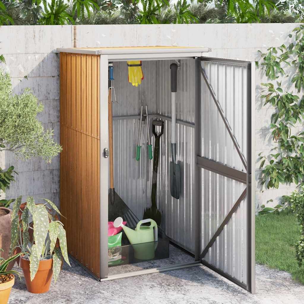 Gerätehaus Braun 88x89x161 cm Verzinkter Stahl