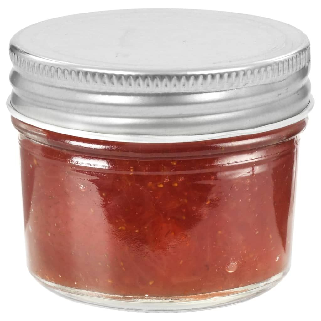 Marmeladengläser mit Silbernen Deckeln 96 Stk. 110 ml