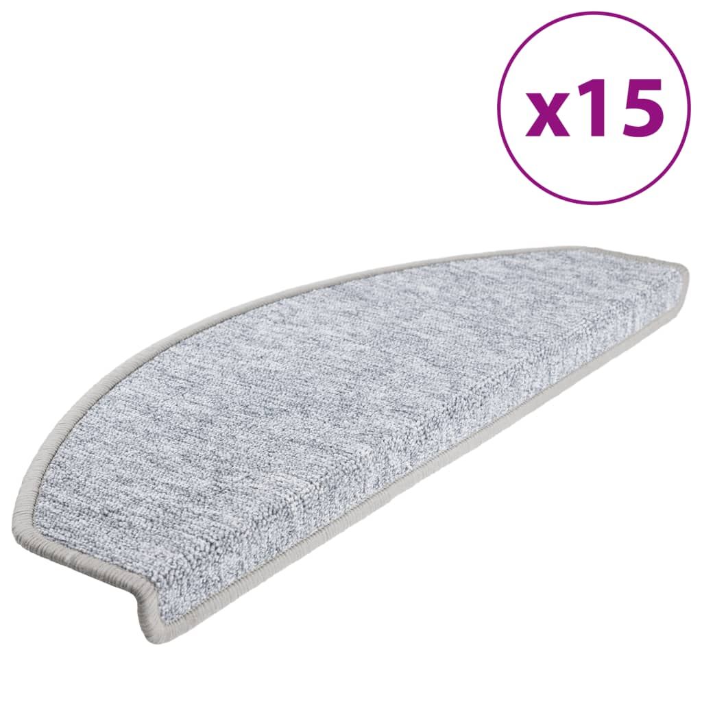 15 Stk. Treppenmatten Hellgrau 65 x 24 x 4 cm