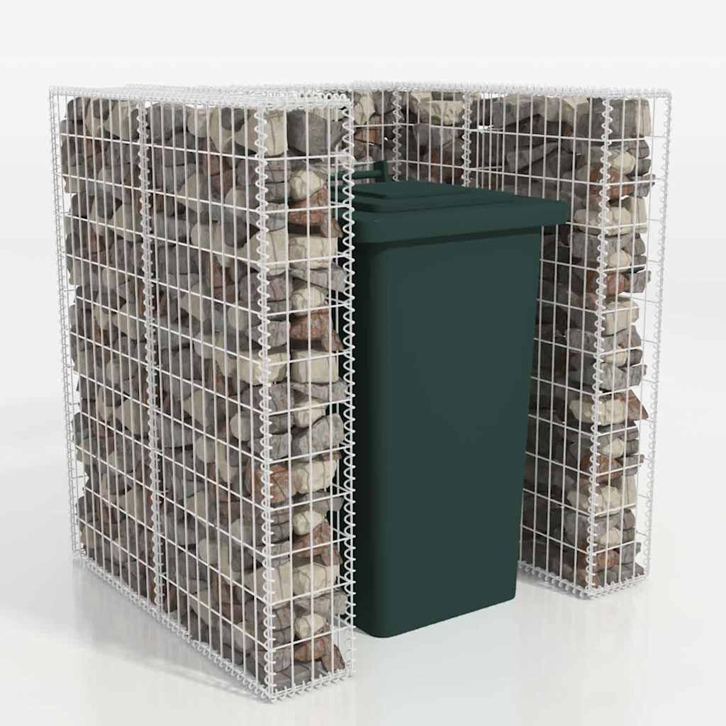Gabionen-Mülltonnenverkleidung für 1 Tonne Stahl 110x100x120cm