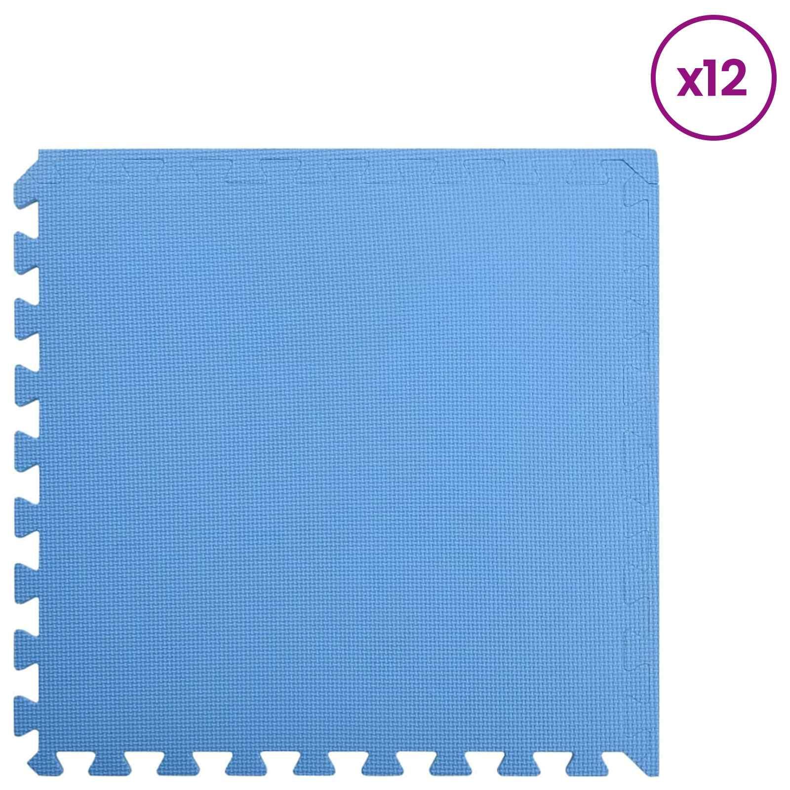 Pool Bodenschutzmatte 12 stk. Blau 4,32 ㎡ EVA-Schaum