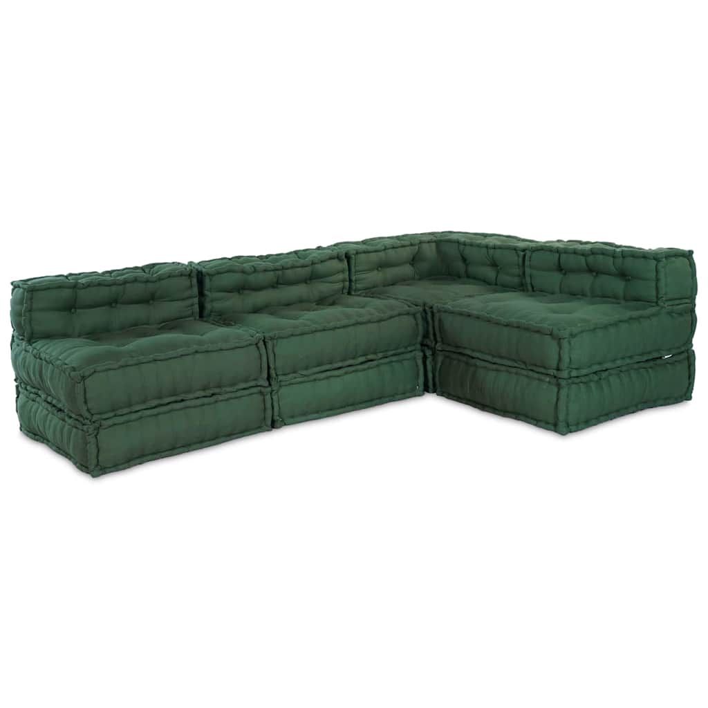 Modulare Sofagarnitur 4 pcs Grün Stoff