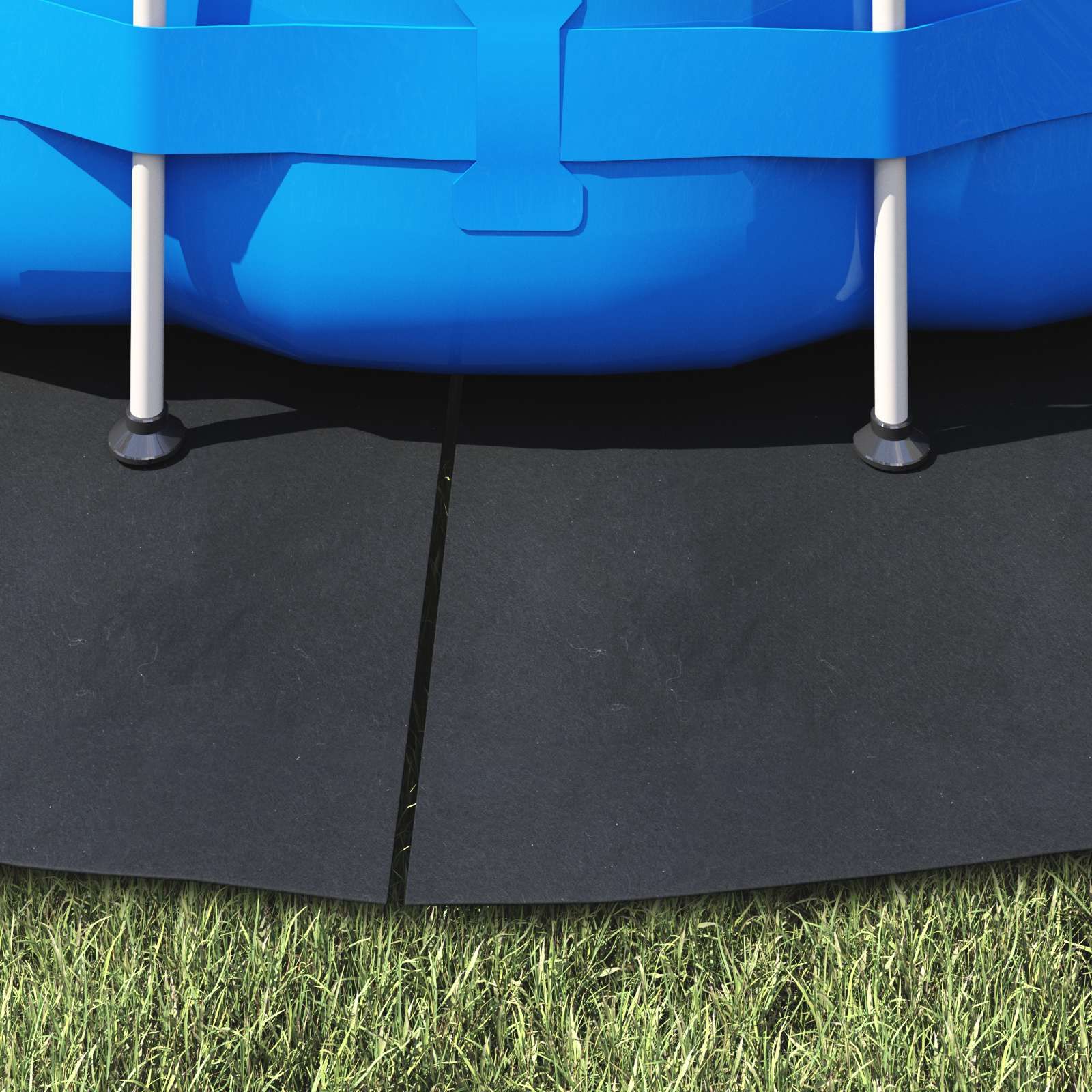 Bodenfolie für Pools Ø 244 cm (1 mm) Rund Vliesstoff Schwarz